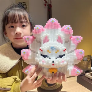 เลโก้ตัวใหญ่ ตัวต่อเลโก้นาโน DIY ของขวัญ จิ้งจอกเก้าหาง สีขาว