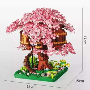 บล็อก ตัวต่อบ้านต้นซากุระที่เข้ากันได้กับชิ้นส่วนปริศนาเลโก้ บล็อกอาคารบ้านต้นซากุระ